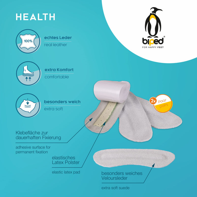 biped HEALTH 2 pairs of anti-slip heel holders - quick help for shoes that are too big and hard heel caps - self-adhesive heel pad made of soft velor leather z1769 Gray suitable for all shoe sizes - NewNest Australia