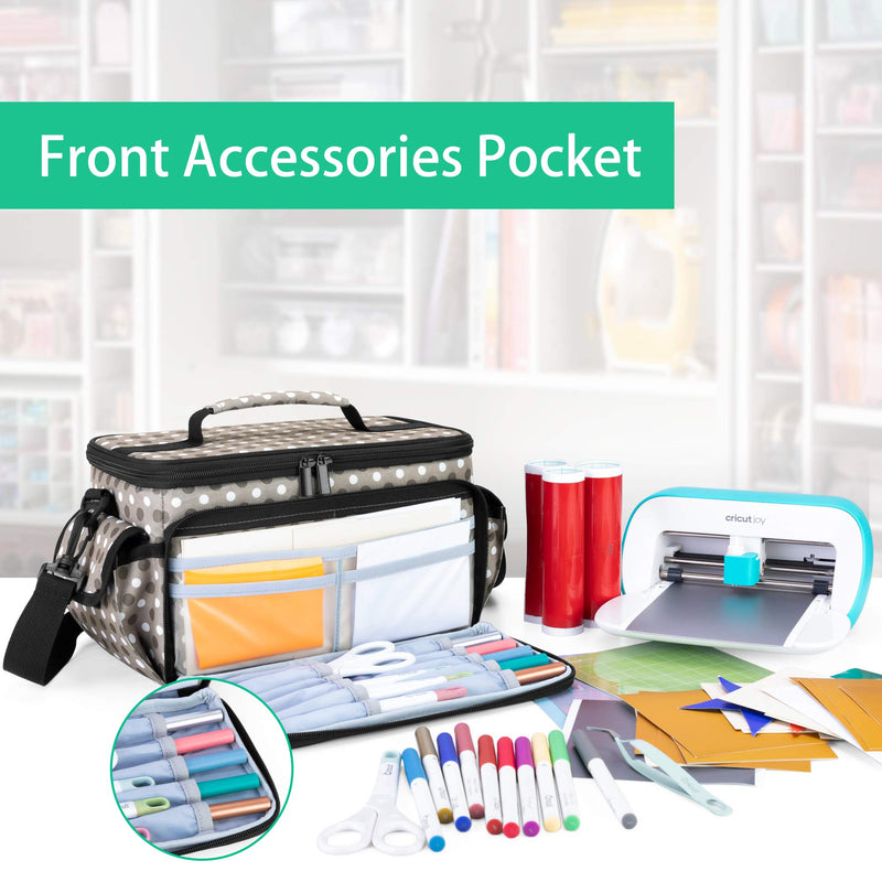 YARWO Carrying Case Compatible with Cricut Joy, Tote Bag with Detachable Divider for Power Adapter and Craft Accessories, Dots - NewNest Australia