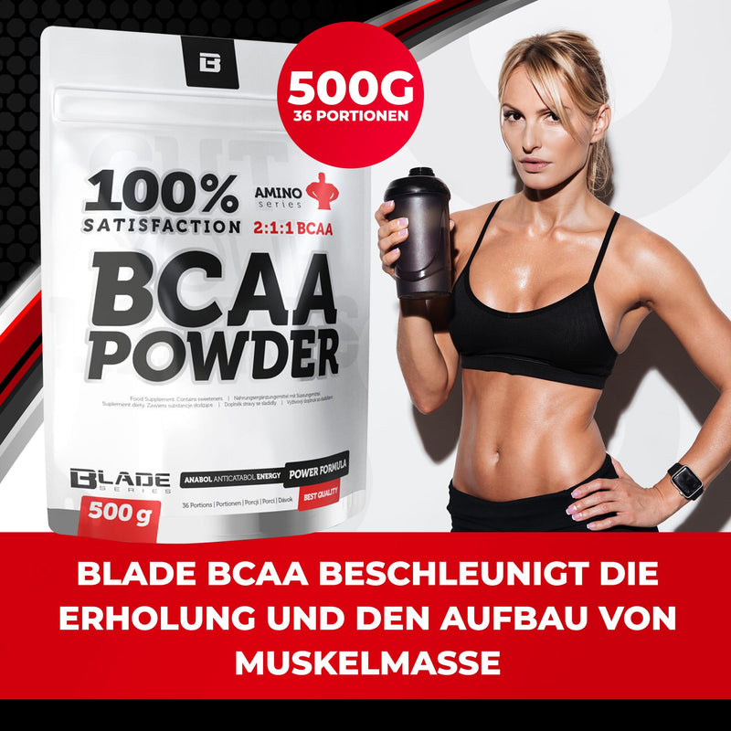 BLADE Series 100% BCAA powder + glutamine 500g - amino acid complex BCAA glutamine - BCAA amino acid powder whey protein powder - flavor orange - NewNest Australia