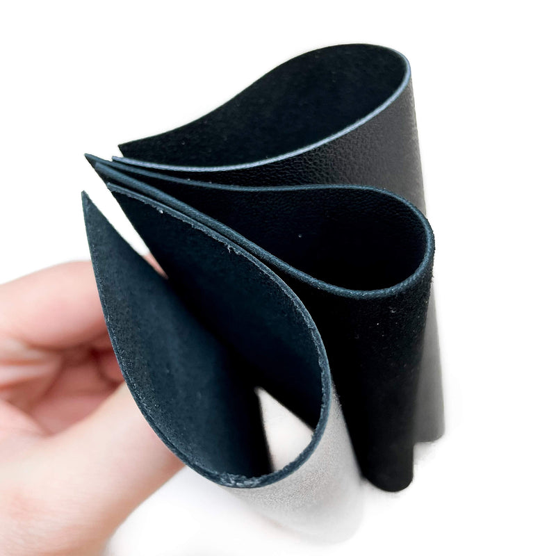 Black Leather Fabric for Crafts: 3 Sheepskin Sheets of Black Suede and Black Lambskin Leather Hides 5x5IN/ 12x12cm - NewNest Australia