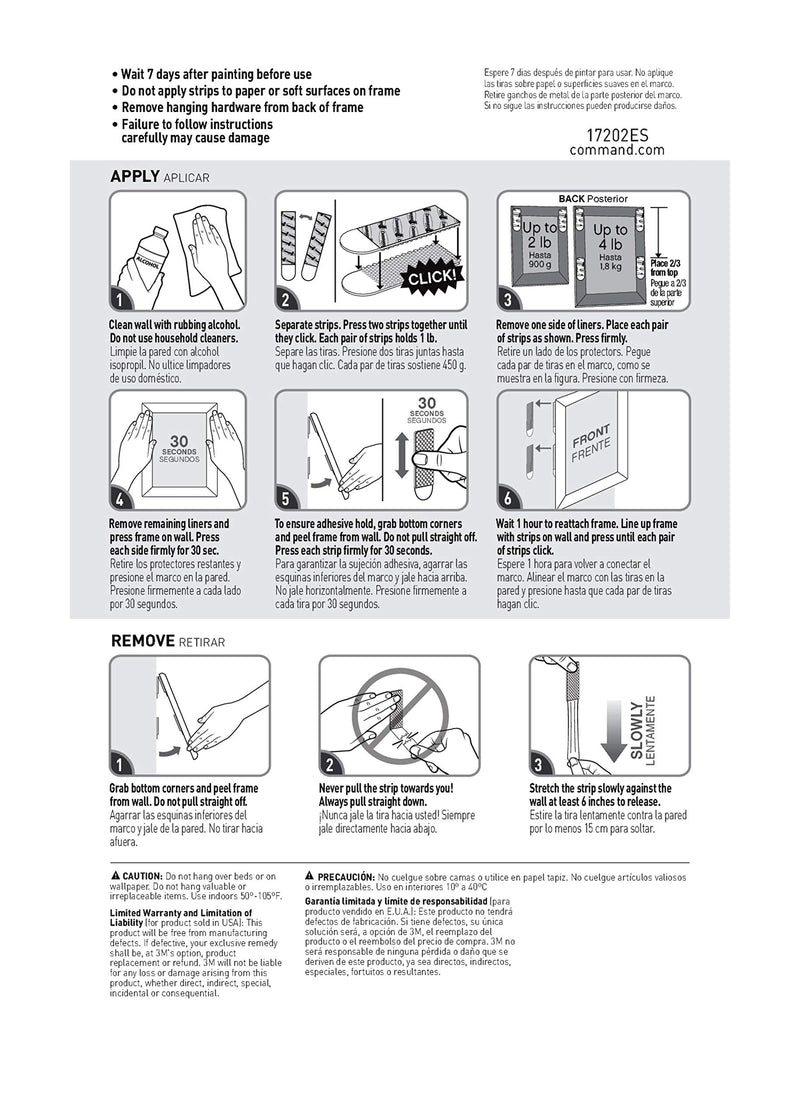 Command Small Picture Hanging Strips, Holds up to 4lbs., 8-Pairs (16-Strips), Decorate Damage-Free 8 Pairs - NewNest Australia