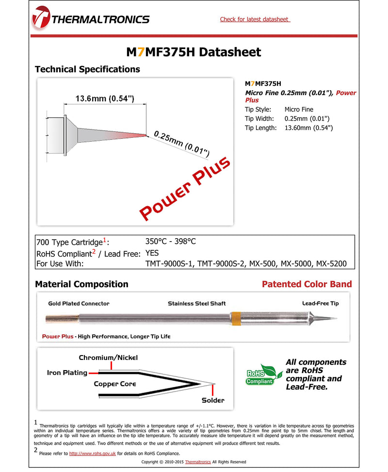 Thermaltronics M7MF375H Micro Fine 0.25mm (0.01in), Power Plus - NewNest Australia