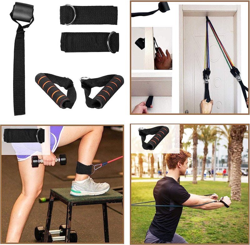 Resistance Bands Set 5Pcs With Handle Strength Exercise Resistance Band Training Fitness Tubes Tension Bands Workout Gym Equipment Men And Women For Home Use Physical Training Cable - NewNest Australia