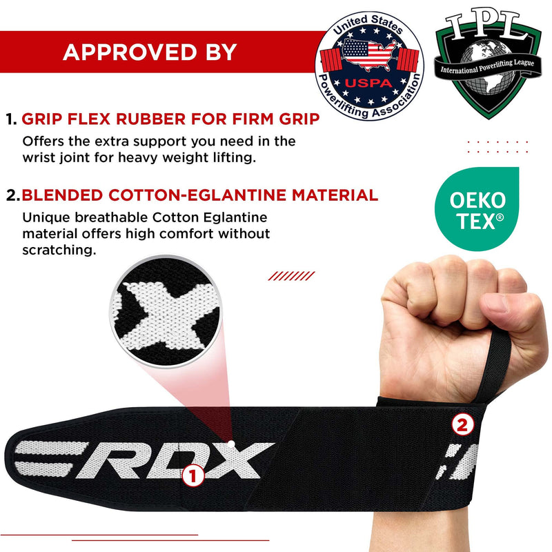 Rdx Wrist Bandages Fitness Strength Sports, Approved Ipl Uspa, 45 Cm Gym Bandage Wrist Wraps Straps, Wrist Support Wrist Wraps Strength Training Weightlifting Accessories Men Women Lifting Straps - NewNest Australia