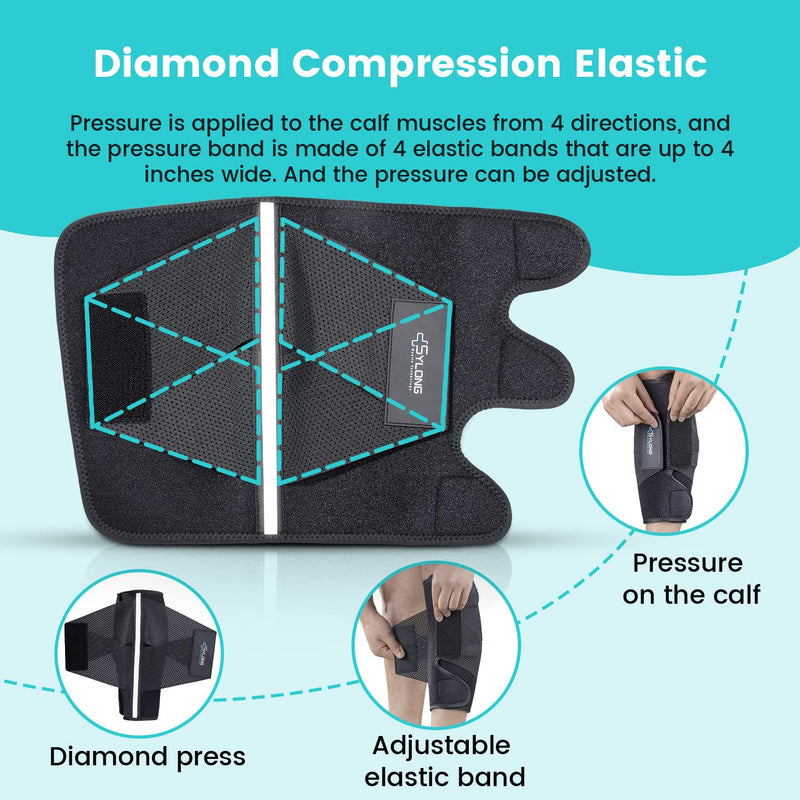 Calf Support For Men And Women, Shin Splints, Compression Elastic Band, Adjustable, Relieve Varicose Veins, Muscle Pain, Swelling, Strains, Suitable For Left And Right Leg - L/Xl - NewNest Australia