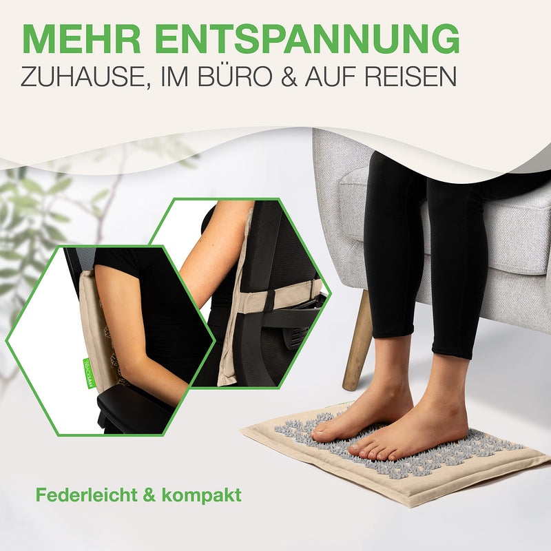 Backlaxx  Acupressure Mat Foot - Massage Mat For Foot Massage, Back, Neck And Shoulder With Attachment Strap - Acupuncture Door Mat Against Tension - Acupressure Mat For Feet - NewNest Australia