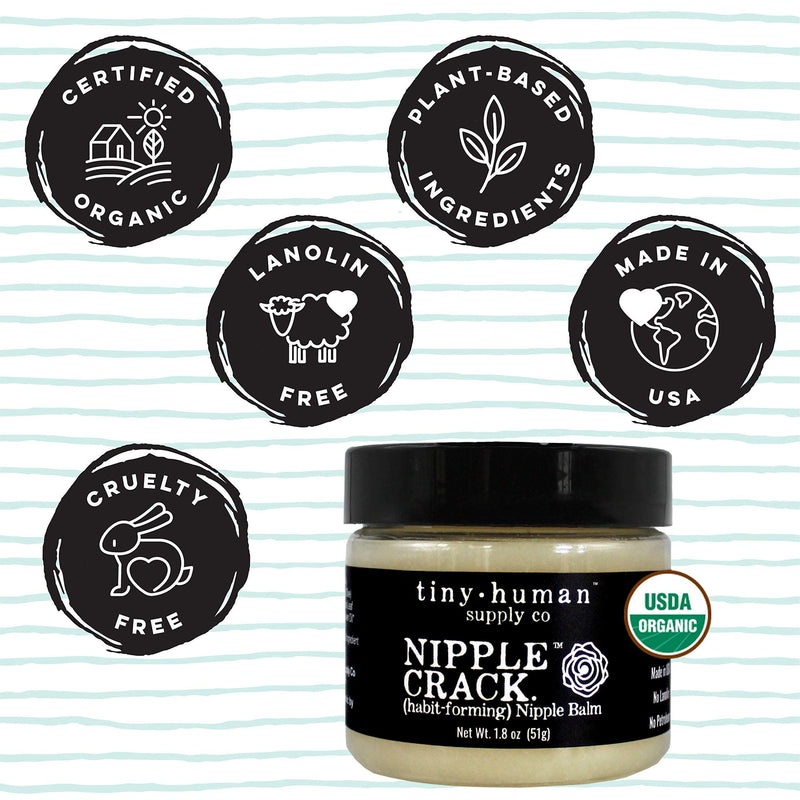 Organic Nipple Cream, Nipple Crack Lanolin Free Nipple Butter, Balm for Breastfeeding Mother, No Need to Wash Off, Safe for Baby and Mama 1.8 Ounce (Pack of 1) - NewNest Australia