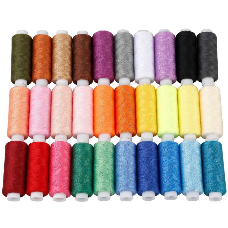 CiaraQ Sewing Threads Kits, 30 Colors Polyester 250 Yards Per Spools for Hand Sewing & Embroidery Machine - NewNest Australia