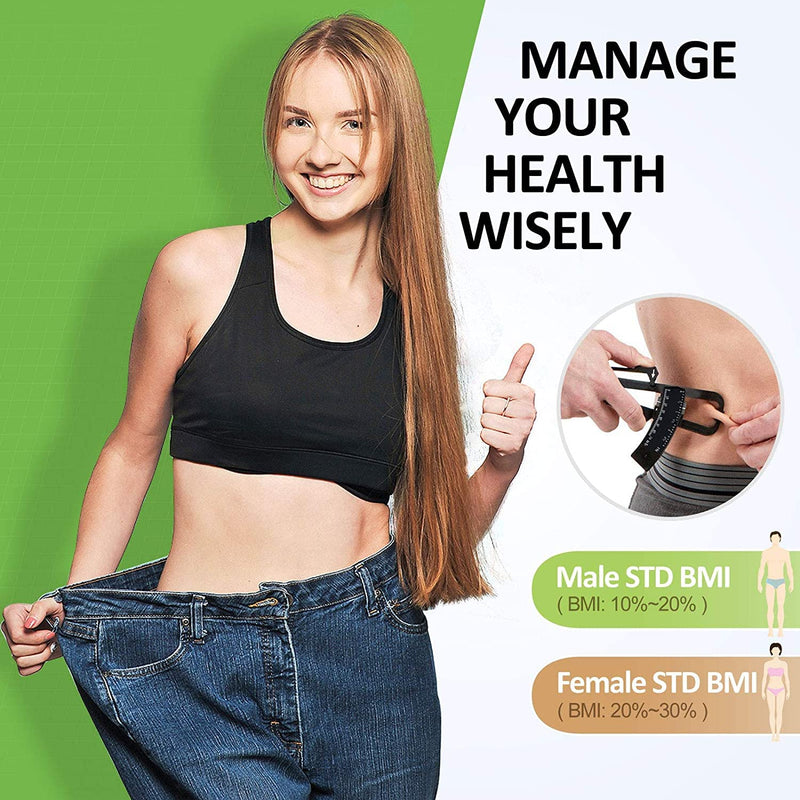 Body Fat Calipers, Fat Measure Clipper Combo with Body Fat Percentage Measure Chart, Body Fat Measurement Tool Accurately Measuring Body Fat for Men and Women - NewNest Australia