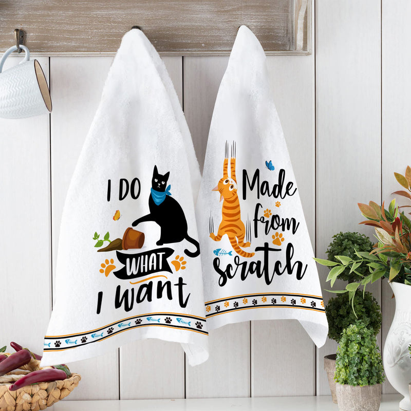 pinata Cat Kitchen Towels Decorative Set of 4 - Cat Lover Gifts for Women - Housewarming Gifts - Cat Gifts for Cat Lovers - Cat Mom Gifts for Women - Funny Cat Dish Towels - Cat Kitchen Decor - NewNest Australia