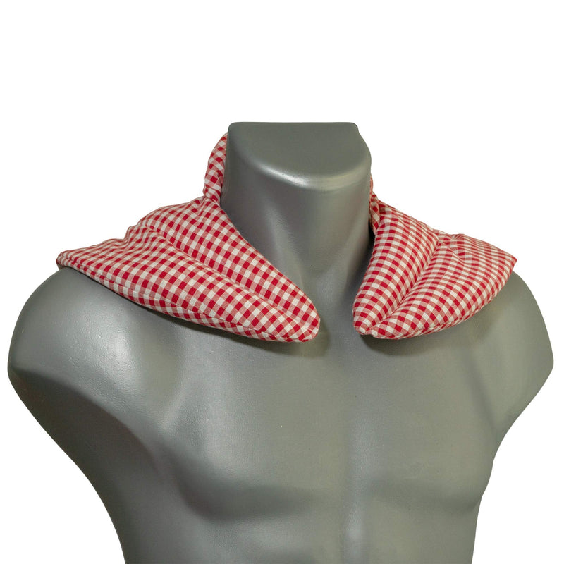Neck pillow with stand-up collar - cherry stone pillow - neck pillow heat pillow - 2 in 1 - heat and cold possible - cherry stone pillow, red and white - NewNest Australia
