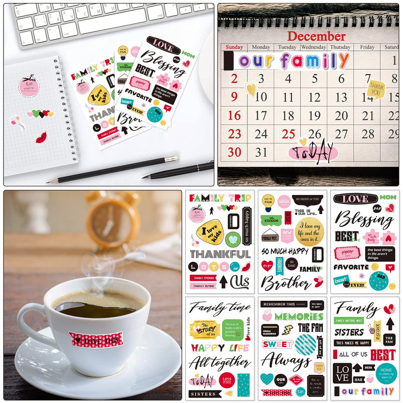 30 Sheet Family Friend Theme Scrapbooking Sticker Decals 500 Pieces Waterproof Vinyl Happy Family Friend Memories Sticker Decor for Family Album Scrapbooking Embellishment Art Project (Family Theme) Family Theme - NewNest Australia