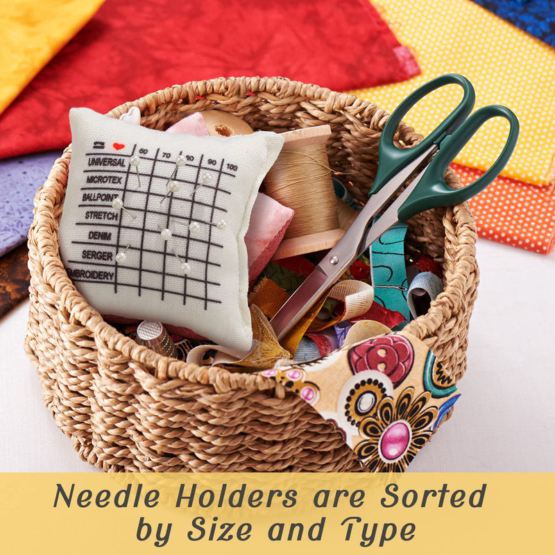 2 Pieces Linen Needle Sorting Pin Cushion Cool Pin Cushions for Sewing Cute Sewing Pin Cushion Accessories Pincushion Kit White Cushion for Pins for Sewing Wooden Base Needle Pincushions - NewNest Australia