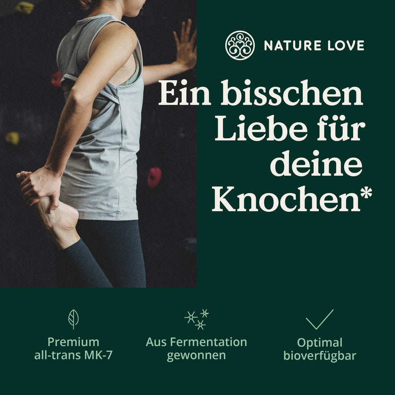 Nature Love Vitamin K2 Mk7-365 Tablets - 100 Œºg Per Tablet - All-Trans Content >99.7% Mk-7 Menaquinone - High Dose, Vegan, Laboratory Tested And Produced In Germany - NewNest Australia