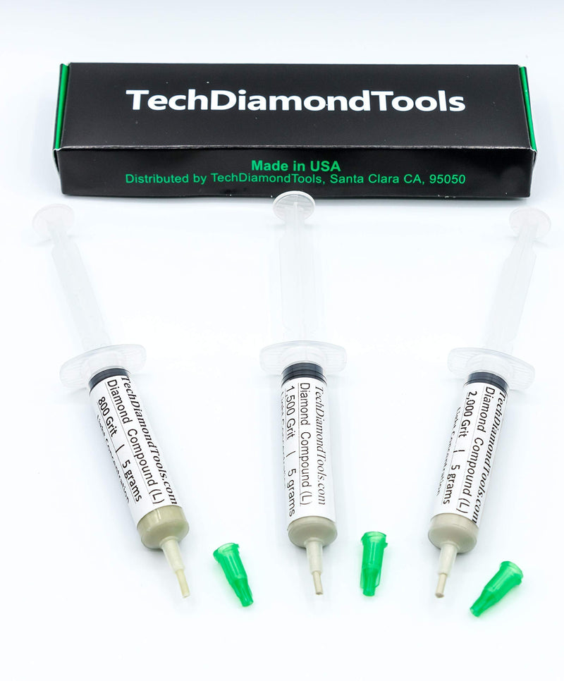 TechDiamondTools Kit of 3 Diamond Lapping Paste Polishing Compound 800 1500 2000 Grit Lapidary Paste for Rock Glass Metal Jewelry Resin Marble with 10% of Diamond Powder USA Made 2000 1200 800 grit - NewNest Australia