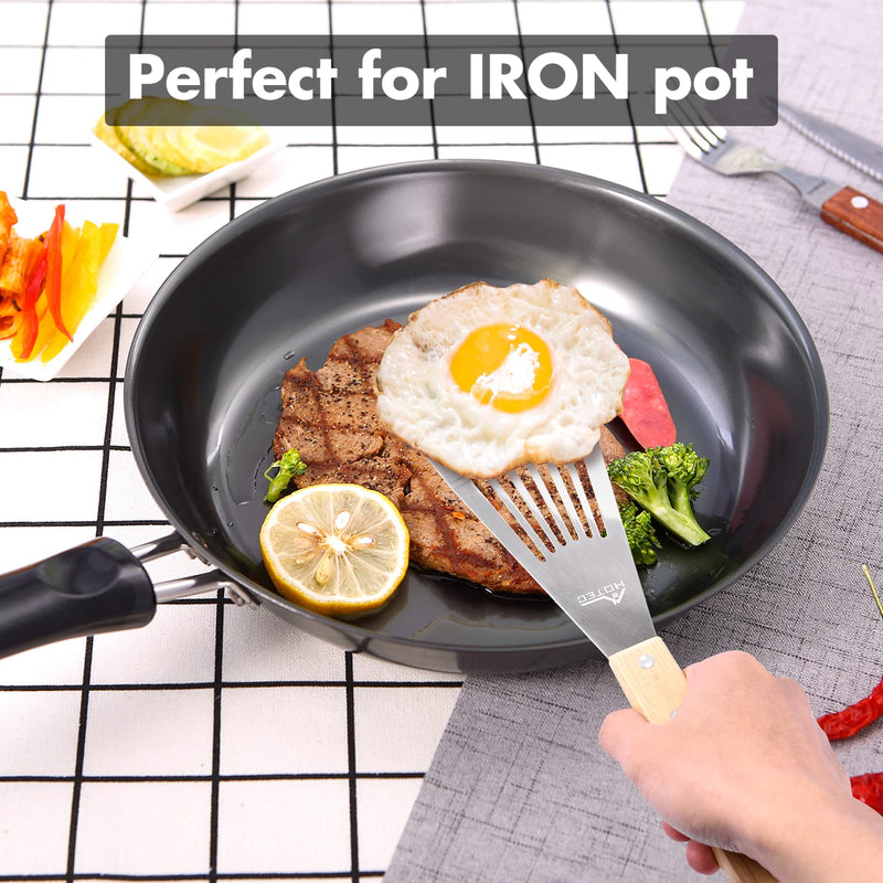 HOTEC Stainless Steel Thin Slotted Fish Turner Spatula Small & Large 10.3''+12.5'' Small+Large - NewNest Australia
