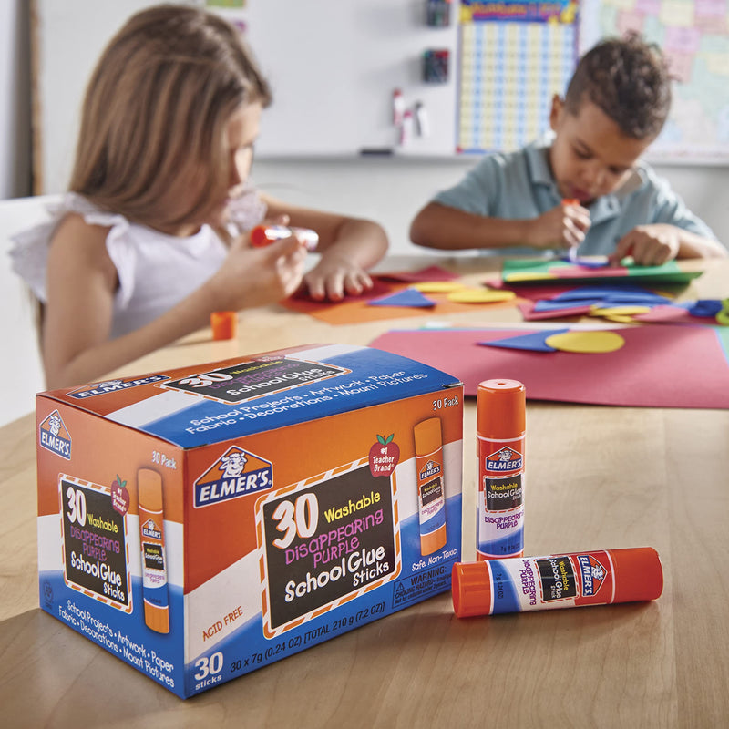 Elmer's Disappearing Purple School Glue, Washable, 30 Pack, 0.24-ounce sticks 30 Count - NewNest Australia