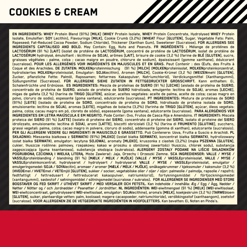 Optimum Nutrition Gold Standard Whey Protein, Muscle Building Powder With Naturally Occurring Glutamine and Amino Acids, Cookies and Cream, 28 Servings, 896 g, Packaging May Vary Cookies & Cream - NewNest Australia