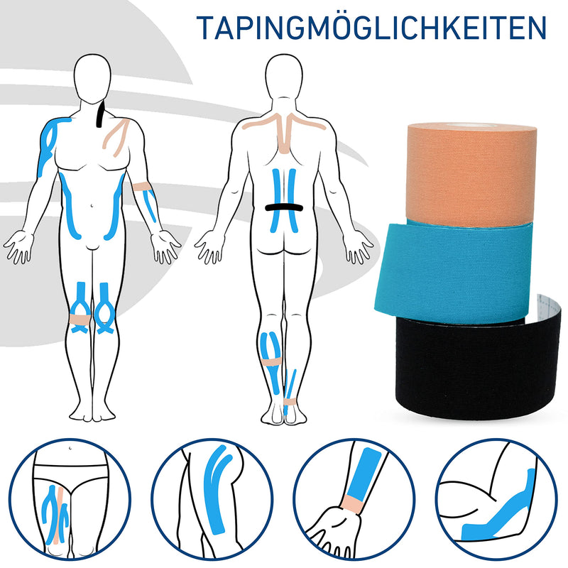 Axion Kinesiology Tapes 6 Rolls Mixing Set | Waterproof ‚ Skin-Friendly ‚ Elastic ‚ Self-Adhesive Fitness Bandage | Physio Tape Ideal For Sports & Everyday Use - Axion - NewNest Australia