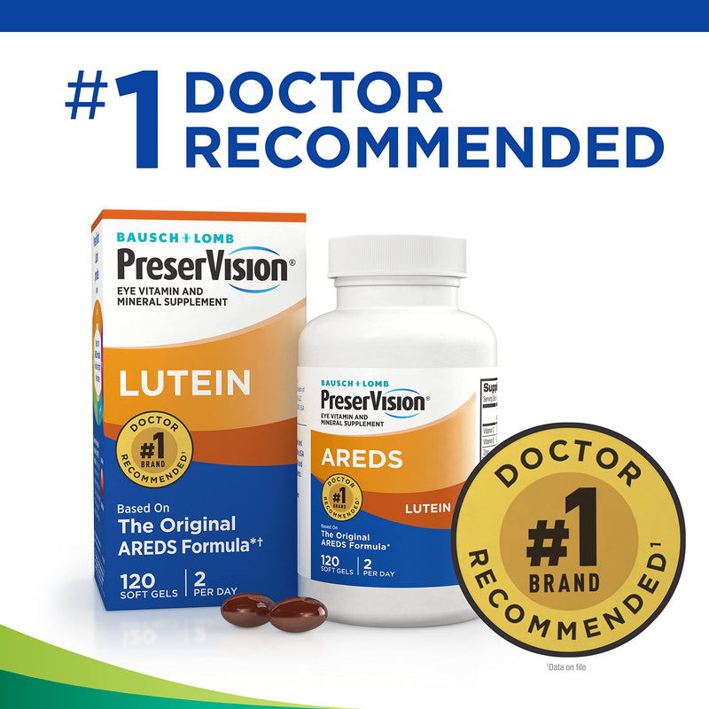 PreserVision AREDS Eye Vitamin & Mineral Supplement, Contains Lutein, Vitamin C, E, Zinc & Copper, 120 Softgels AREDS with Lutein - NewNest Australia