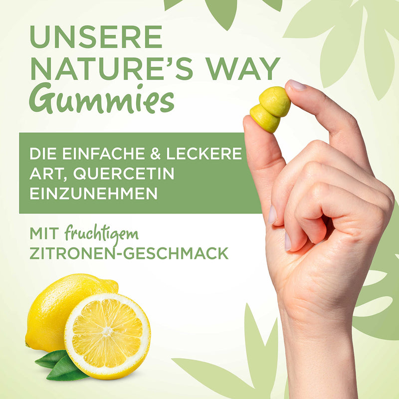 Nature'S Way Quercetin Zinc Gummies - Strengthen The Immune System With Lemon Flavor - From The Flowers Of The Japanese String Tree - 60X Vegetarian Gummy Bears With Zinc Without Artificial Additives - NewNest Australia