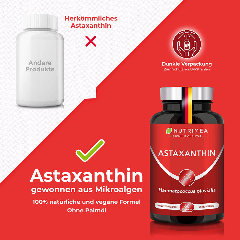Astaxanthin capsules - Pure astaxanthin - Natural astaxanthin from algae - 60 capsules 4 mg each - Strong antioxidant - NewNest Australia
