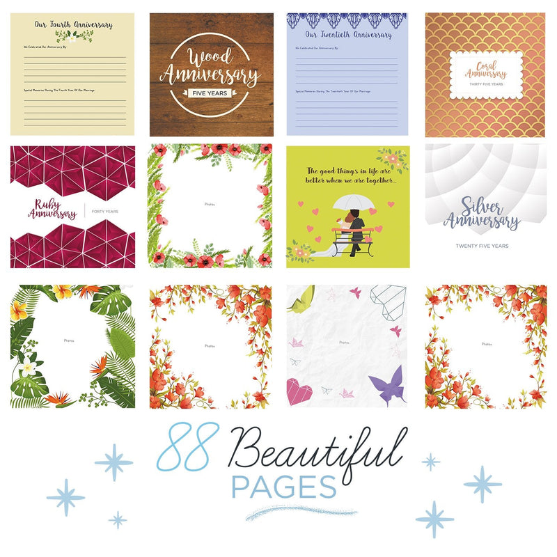Unconditional ROSIE Anniversary Book | A Hardcover Wedding Memory Album to Document Wedding Anniversaries from The 1st to 50th Year | Wedding Gifts for Bride and Groom | Wedding Planner Book - NewNest Australia