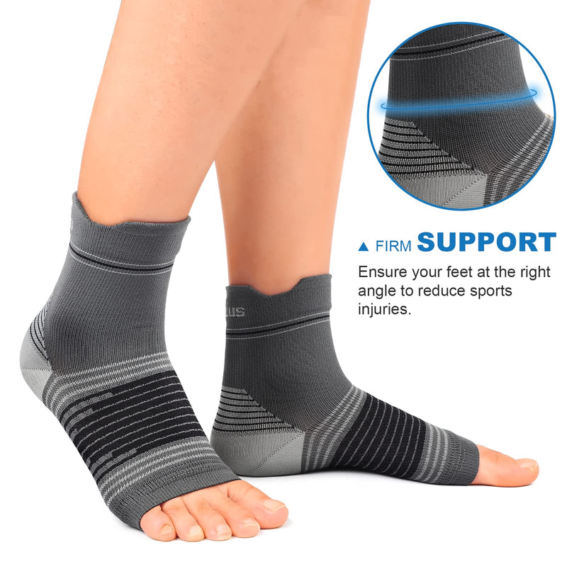 Plantar Fasciitis Sock (6 Pairs) for Men and Women, Compression Foot Sleeves with Arch and Ankle Support (Black, Gray, White, Small) 2 Black+2 Gray+2 White(6 pairs) Small (6 Pair) - NewNest Australia