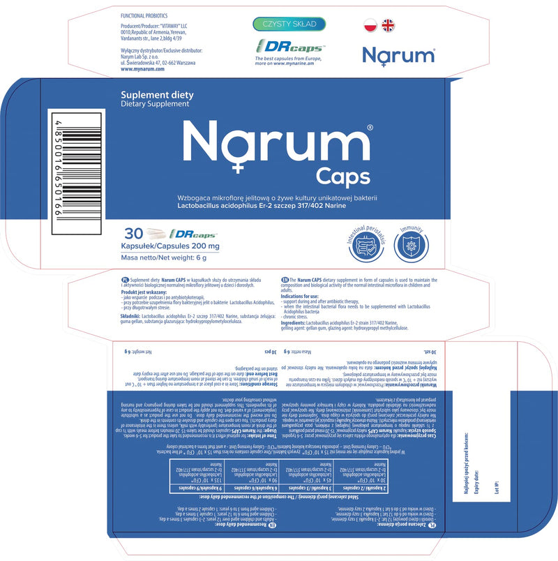 Probiotic Narine Narimax Organic Cultures Complex 30 Vegan Juice Resistant Capsules 200 Mg High Dose Bacterial Strain From Lactobacillus Acidophilus For Digestion And Intestinal Health - NewNest Australia