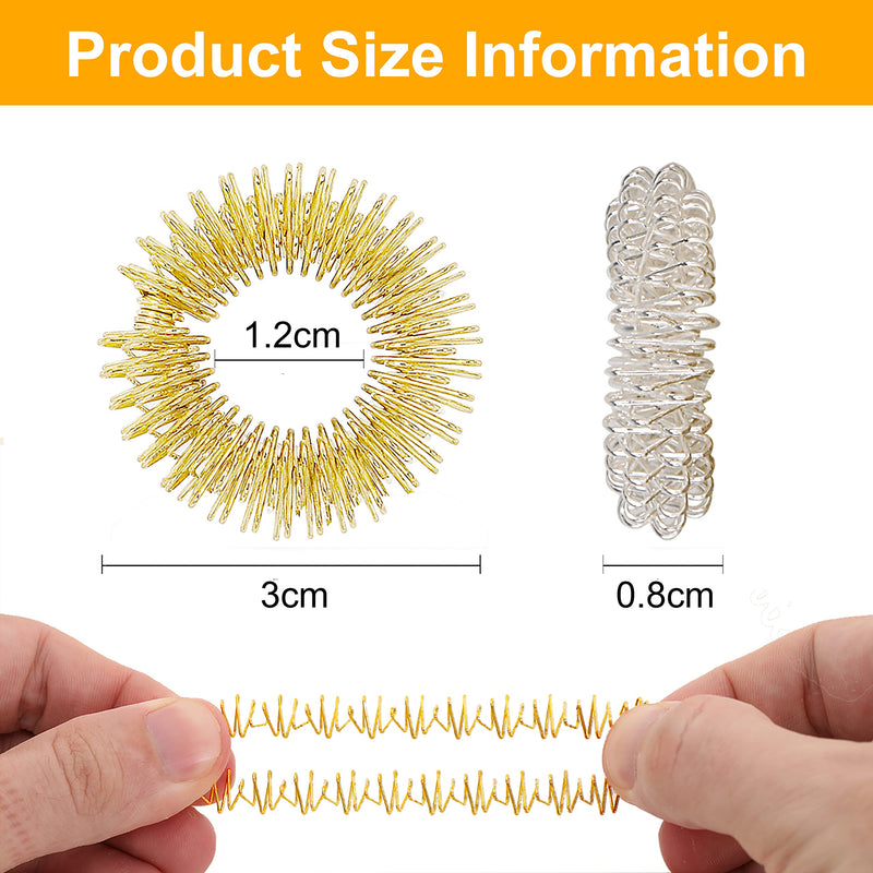 Vonero Premium Acupressure Ring [Set Of 12] - Improved Concept 2020 - Finger Massage Ring - Acupressure Rings | Massage Rings For Wrist | Anti Stress Finger Massage Ring - NewNest Australia