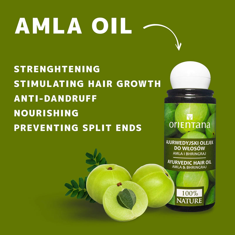 Orientana - Ayurvedic Hair Oil Amla & Bhringraj | Neem Coconut Almond Oil & Vitamin E | 100% Natural Vegan & Anti Dandruff | Stimulates Hair Growth | Prevents Hair Loss - 105 ml - NewNest Australia