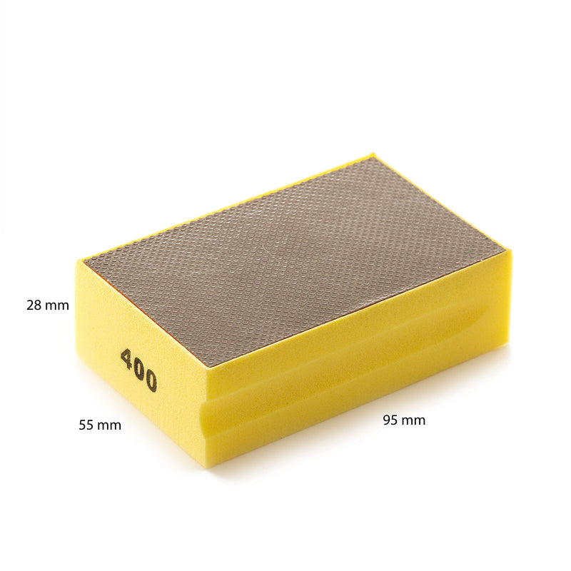 Glass Polish 15101 | Diamond Hand Pad, Hand-Held Sanding Block for Grinding, polishing, Sharp Edges | Grit 400 - NewNest Australia