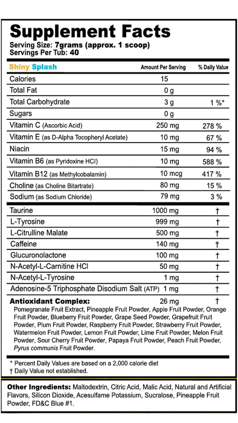 G Fuel Shiny Splash Elite Energy Powder Inspired by aDrive, 9.8 oz (40 Servings) - NewNest Australia
