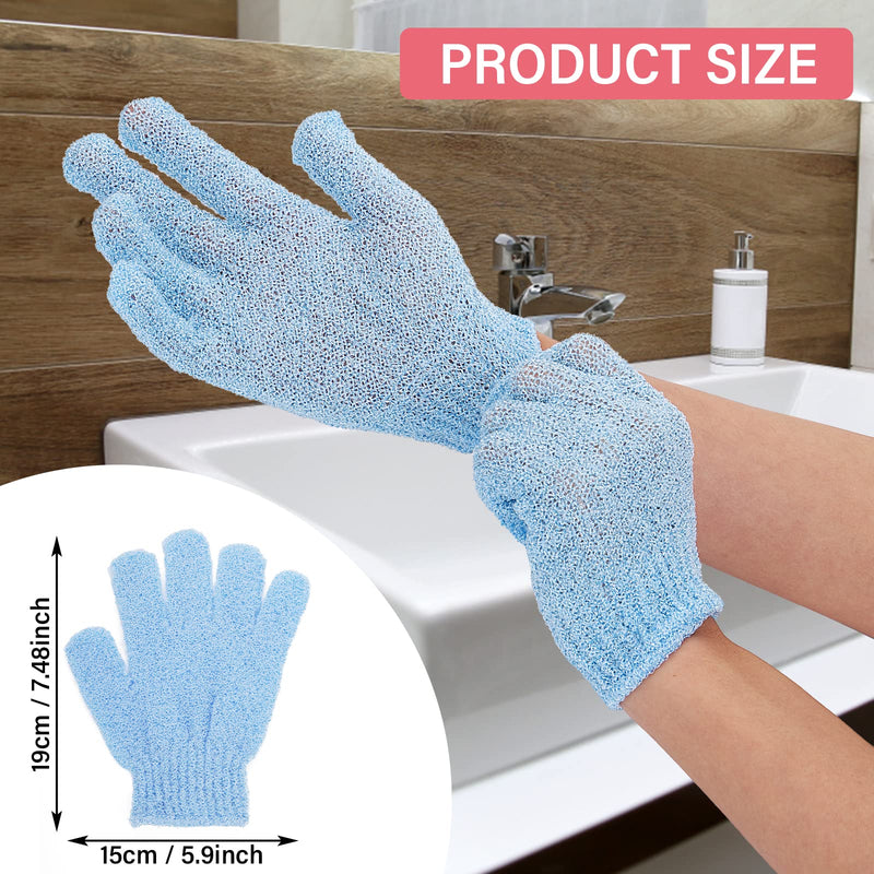 Sibba Pack of 6 Exfoliating Wash Gloves, Dual Texture Bath Gloves for Shower Body Exfoliating Exfoliating Dead Skin Exfoliating Glove Natural Loofah Washcloth - NewNest Australia