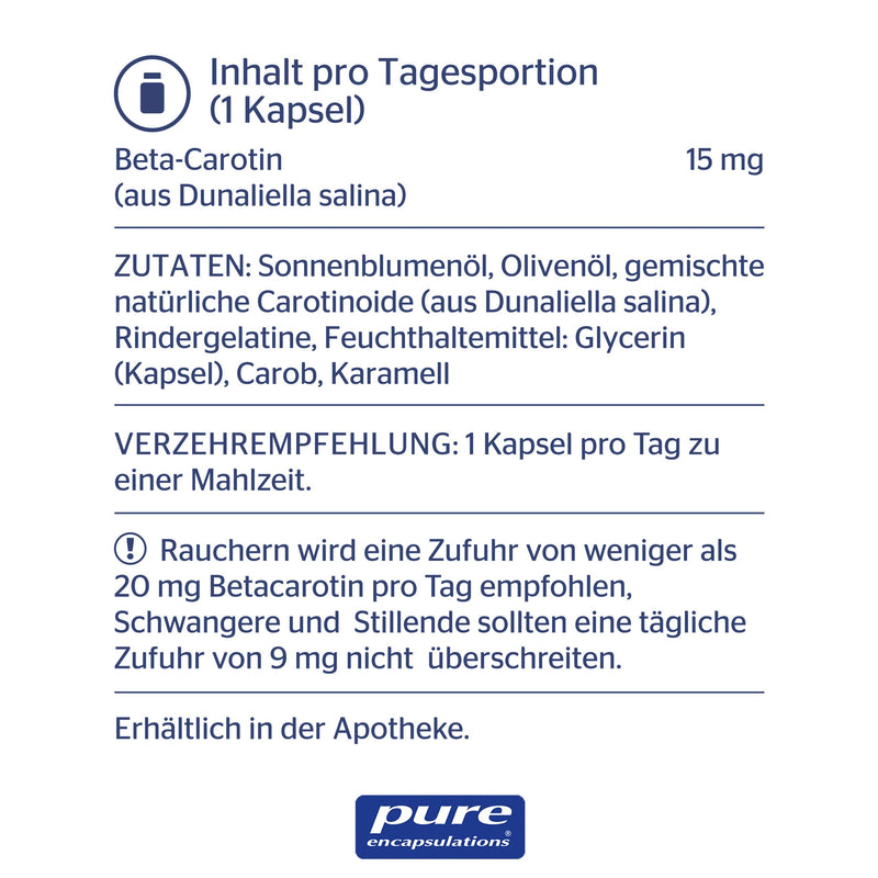 Pure Encapsulations - Beta Carotene - 30 soft gelatin capsules - NewNest Australia