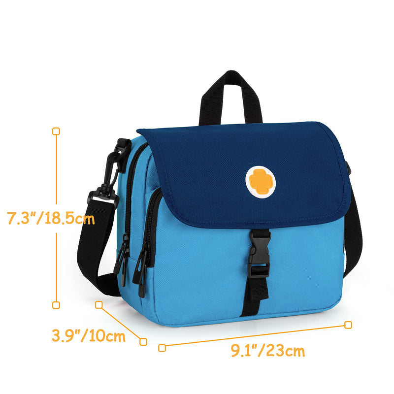 CURMIO Insulin Cooler Travel Case for Kids, Portable Diabetic Supplies Organizer with Insulated Pocket and Shoulder Strap for Insulin Pens and Diabetic Supplies, Blue - NewNest Australia