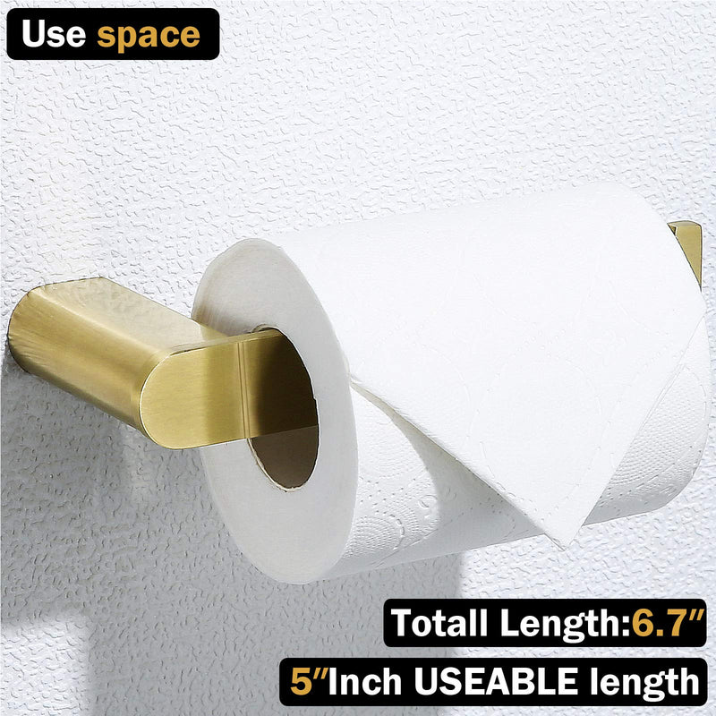 Brushed Gold Bathroom Hardware Accessories Toilet Paper Holder SUS 304 Stainless Steel Tissue Paper Roll Holder Nordic Minimalism Contemporary Hotel Style Wall Mount. - NewNest Australia