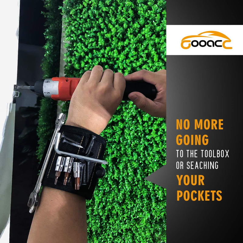 GOOACC Magnetic Wristband with 15 Strong Magnets for Holding Screws Nails Drill Bits Holding Tools Best Unique Tool Gift for DIY Handyman Father Dad Husband Boyfriend Men Women,2 years Warranty - NewNest Australia