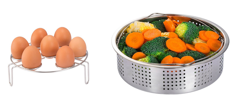 HapWay Stainless Steel Steamer Basket with Egg Steam Rack Trivet Compatible with Instant Pot 5,6 qt Electric Pressure Cooker - NewNest Australia