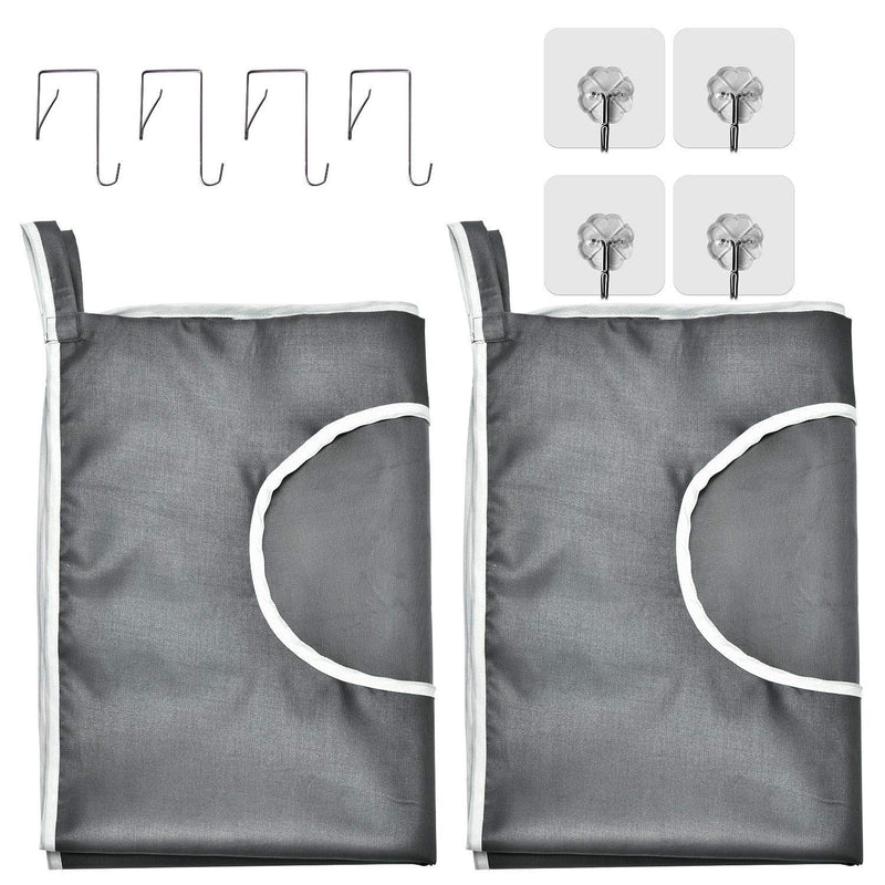 NewNest Australia - DYHAI Durable Hanging Laundry Bag Hanging Hamper Behind Door Space Saving with Stainless Steel Hooks Zip Laundry Hamper Door Hanging, for Bathroom,Kids Room,2pack(Extra Large-Dark Grey) 