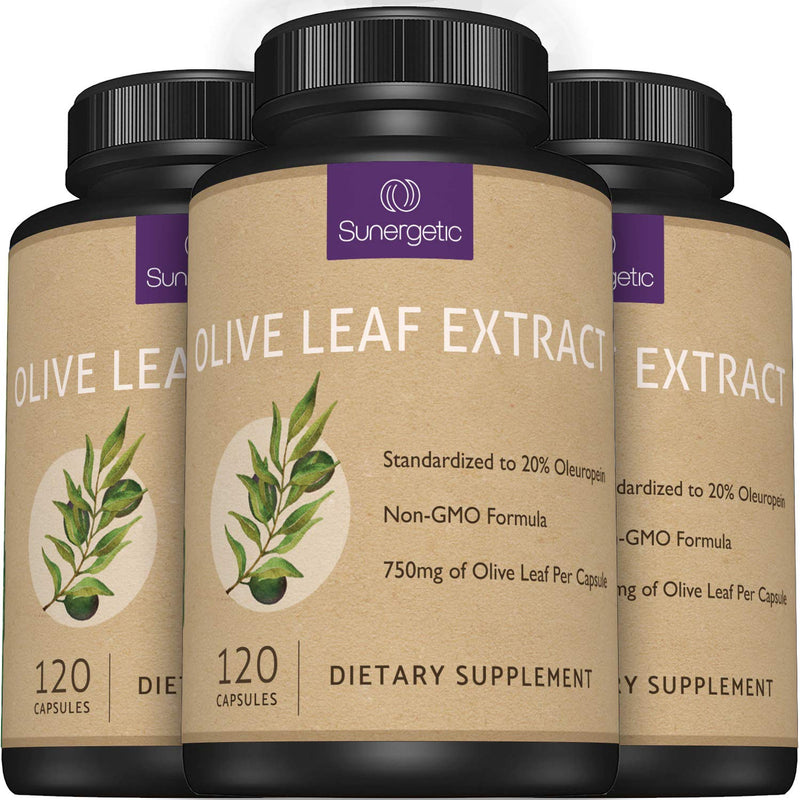 Premium Olive Leaf Extract Capsules – Standardized to 20% Oleuropein – Super Strength Olive Leaf Exact Supplement Supports Immune System & Cardiovascular Health – 750mg Per Capsule – 120 Capsules - NewNest Australia