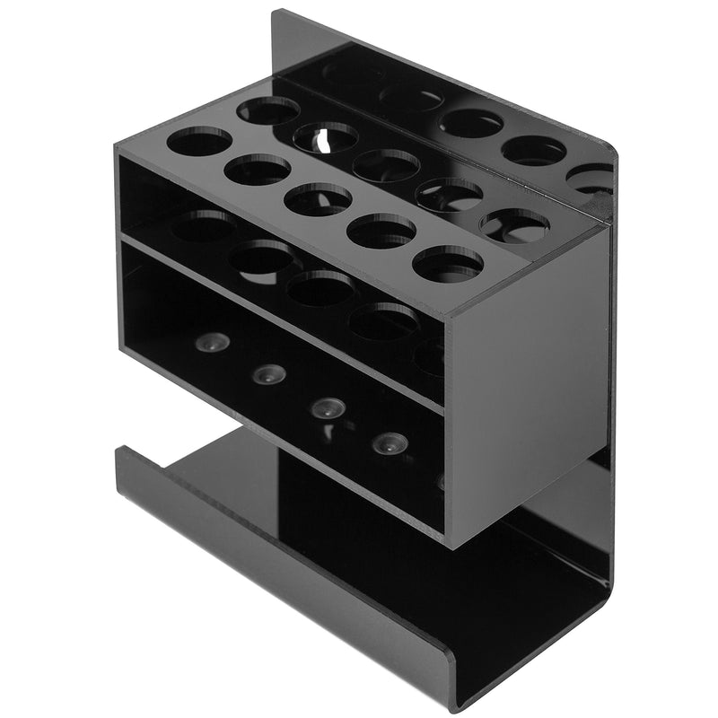 MyGift Wall Mounted Black Acrylic Dry Erase Whiteboard Marker Holder Stand with 10 Marker Slots and Eraser Holder - NewNest Australia
