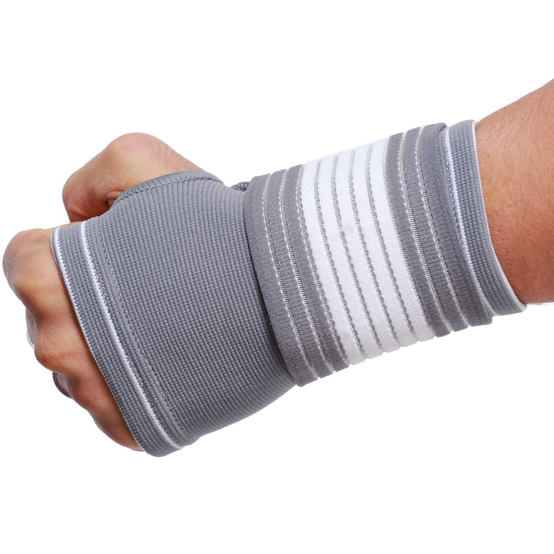 Neotech Care Palm Support With Thumb Part - Adjustable Compression Straps - Elastic & Breathable Fabric - For Sports, Bowling, Boxing - Gray (1 Unit, Size M) - NewNest Australia