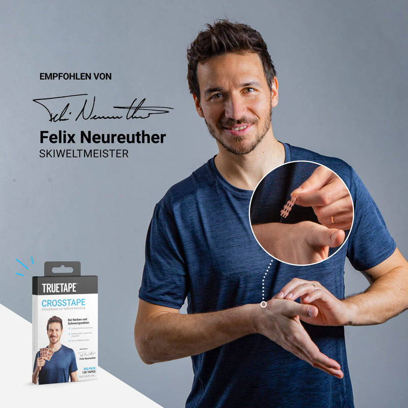 TRUETAPE grid tape/crosstapes - 130 grid plasters in a mix of sizes, acupuncture plasters including instructions, waterproof, strong glue, mix box mix pack - NewNest Australia