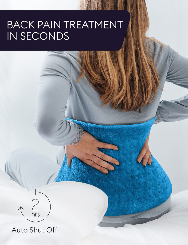 GENIANI Extra Large Electric Heating Pad for Back Pain and Cramps Relief - Auto Shut Off - Soft Heat Pad for Moist & Dry Therapy - Heat Patch (Aqua Blue) Xl Aqua Blue - NewNest Australia