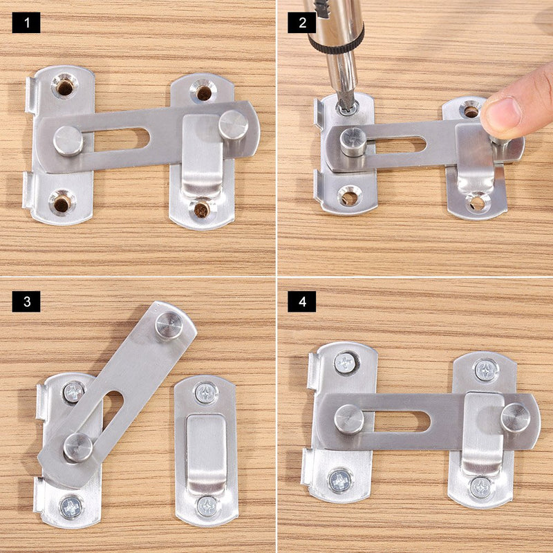 Hasp Latch Lock Sliding Door for Window Cabinet Fitting Room Accessorries,Stainless Steel - NewNest Australia