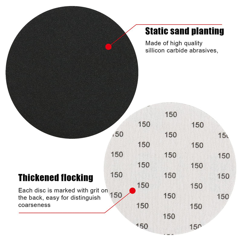 VIBRATITE 6 Inch Sanding Discs-30 Packs Hook & Loop Wet Dry Sandpaper 150 Grit Random Orbital Sander for Automotive Wood Metal Plastic Sanding Polishing - NewNest Australia