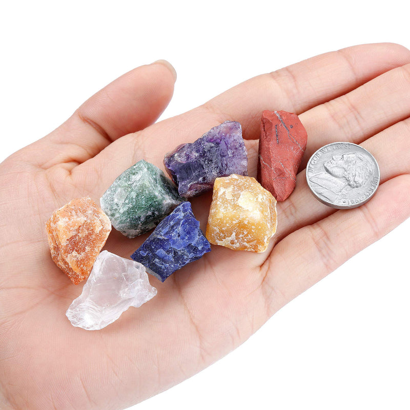 JOVIVI 7 Chakra Crystals Gemstones Healing Stones Set Reiki Rough Raw Amethyst Crystal,Clear Quartz,Sodalite,Aventurine,Yellow Jade,Red Jasper, Yoga Meditation Spiritual Gifts Crystals for Beginner 7 Chakra Crystals Healing Stones - NewNest Australia