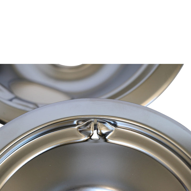 KITCHEN BASICS 101 WB31T10010 and WB31T10011 Replacement Chrome Drip Pans for GE/Hotpoint Electric Range with Locking Slot - Includes 2 6-Inch and 2 8-Inch Pans, 4 Pack - NewNest Australia
