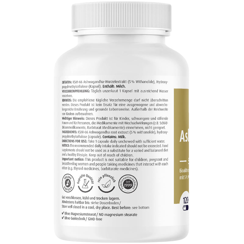 Zeinpharma Ashwagandha Extract 120 Capsules 500 Mg - Ashwagandha Root Extract High Dose With 5% Withanolide, Sleep Berry From India, Dietary Supplement Plant-Based, Laboratory Tested - NewNest Australia